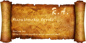 Ruzsinszky Arnó névjegykártya